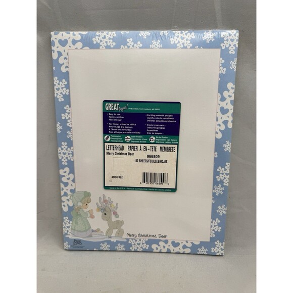 Retro Reindeer Deer Merry Christmas Gift or Scrapbook Tags  Precious Moments 50 Sheets Letterhead 8.5 x 11 Stationary Merry Christmas Deer